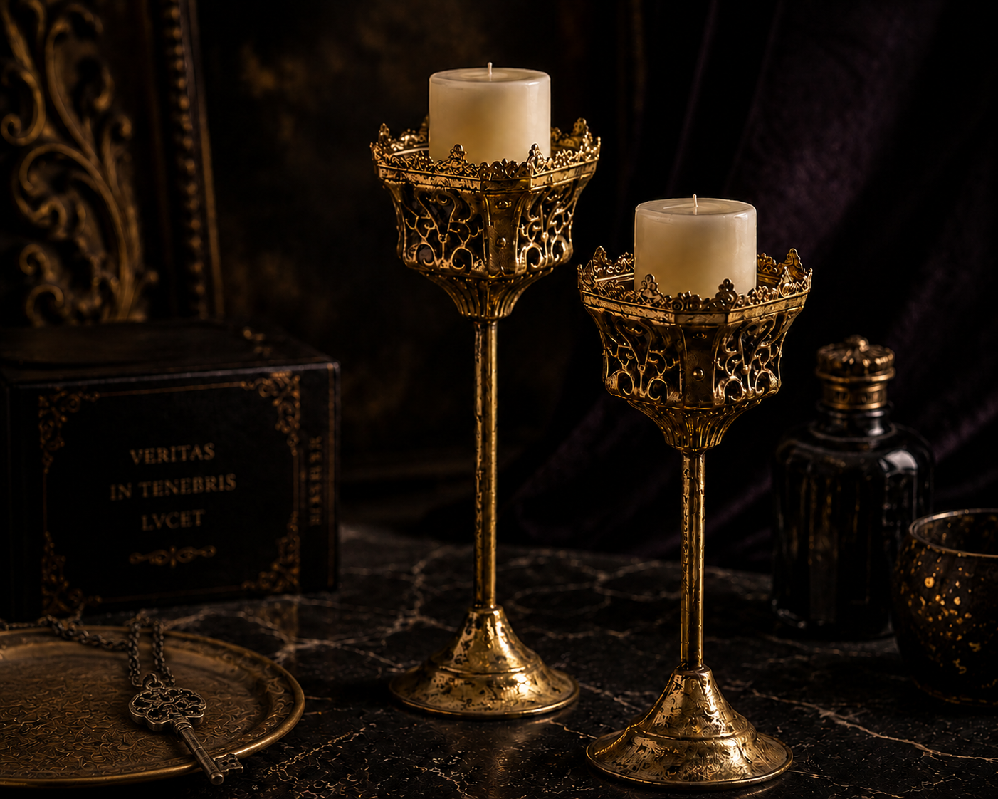 Antique Baroque Candle Holders